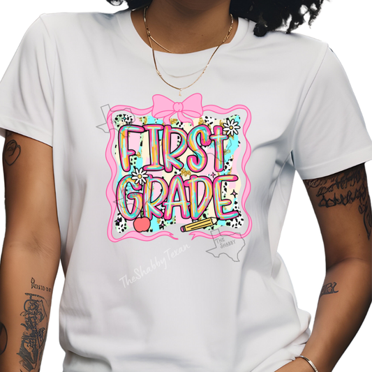 1st Grad Pink Brushstroke Back to School T-shirts