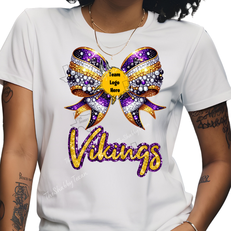 Nationwide Sports Team Sparkle Bow DTF Transfers