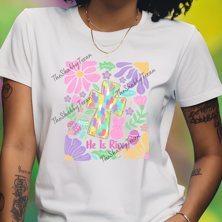 Boho Christian Easter Cross Shirts and Transfer