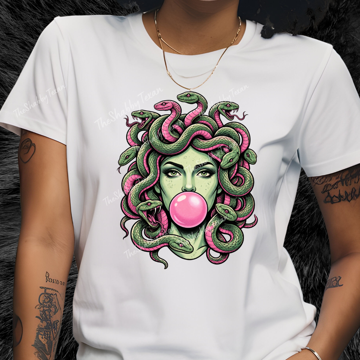 Medusa Bubble Gum DTF Transfer