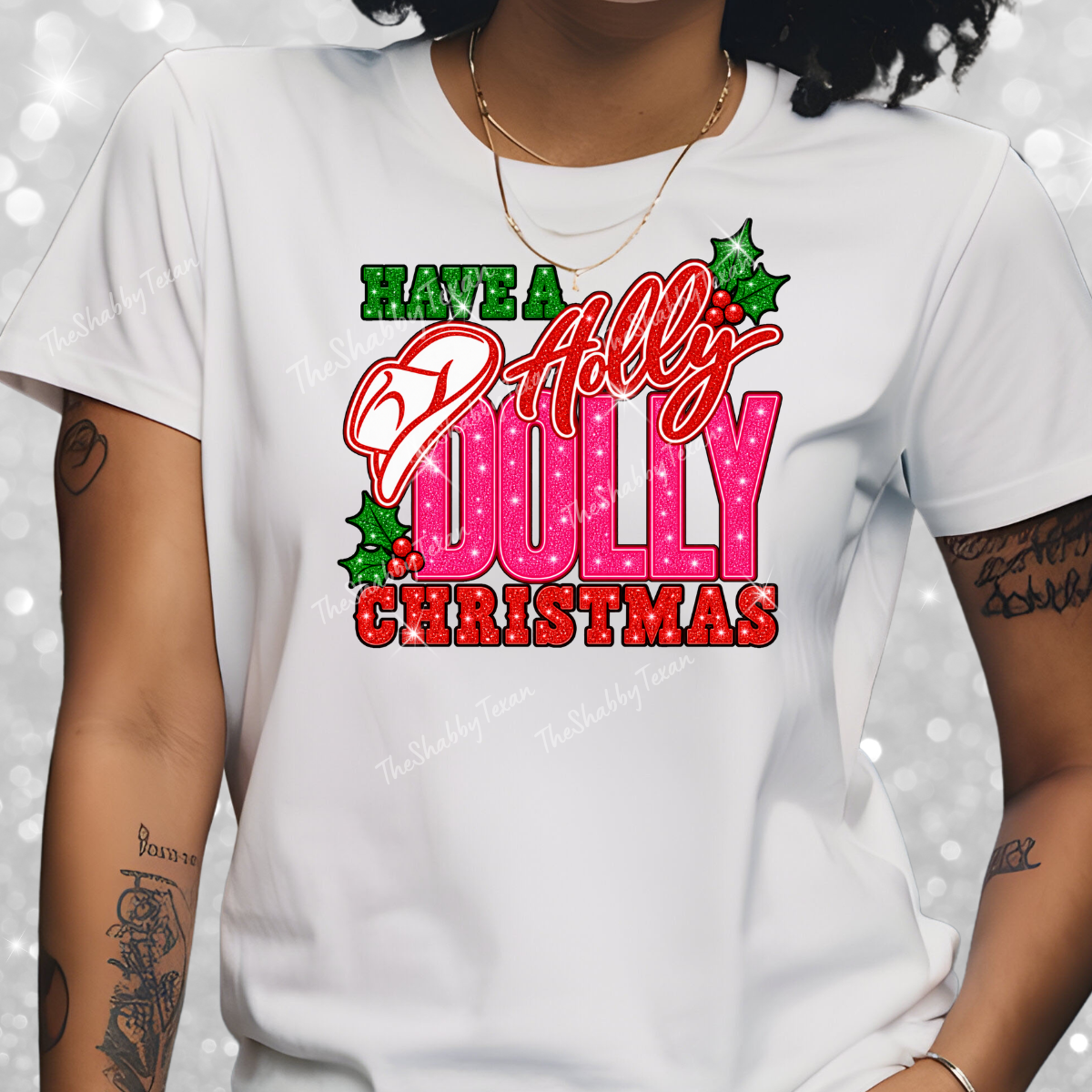 Holly Dolly Christmas DTF Transfer