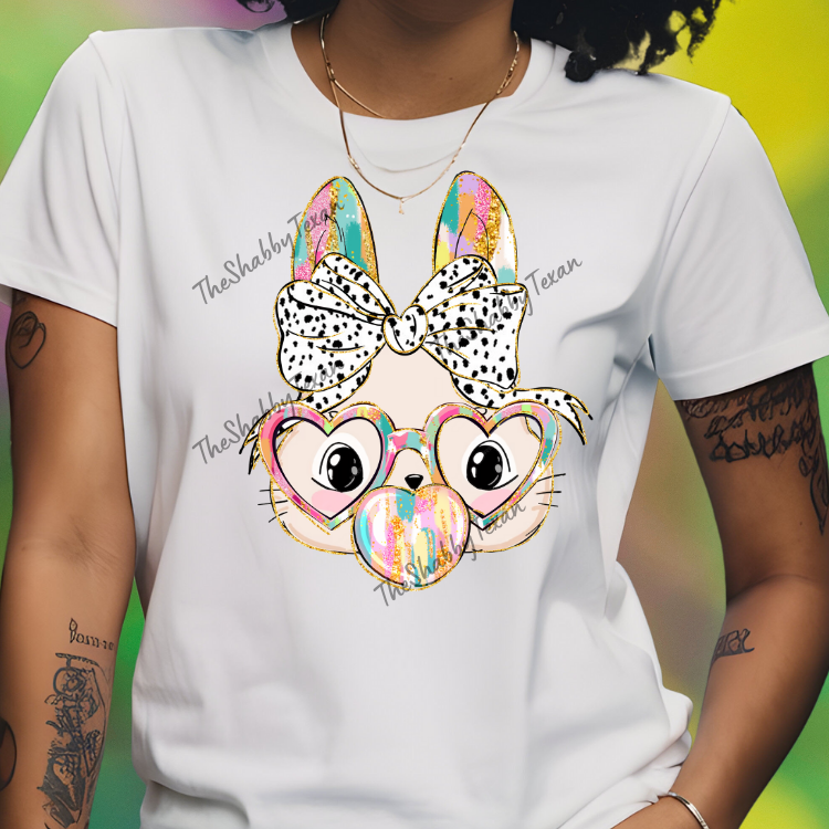 Bunny Blowing Bubble Shirts and Transfer