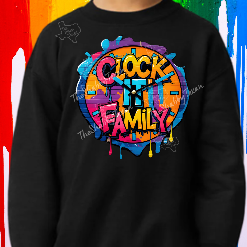 Clock It Family Shirts