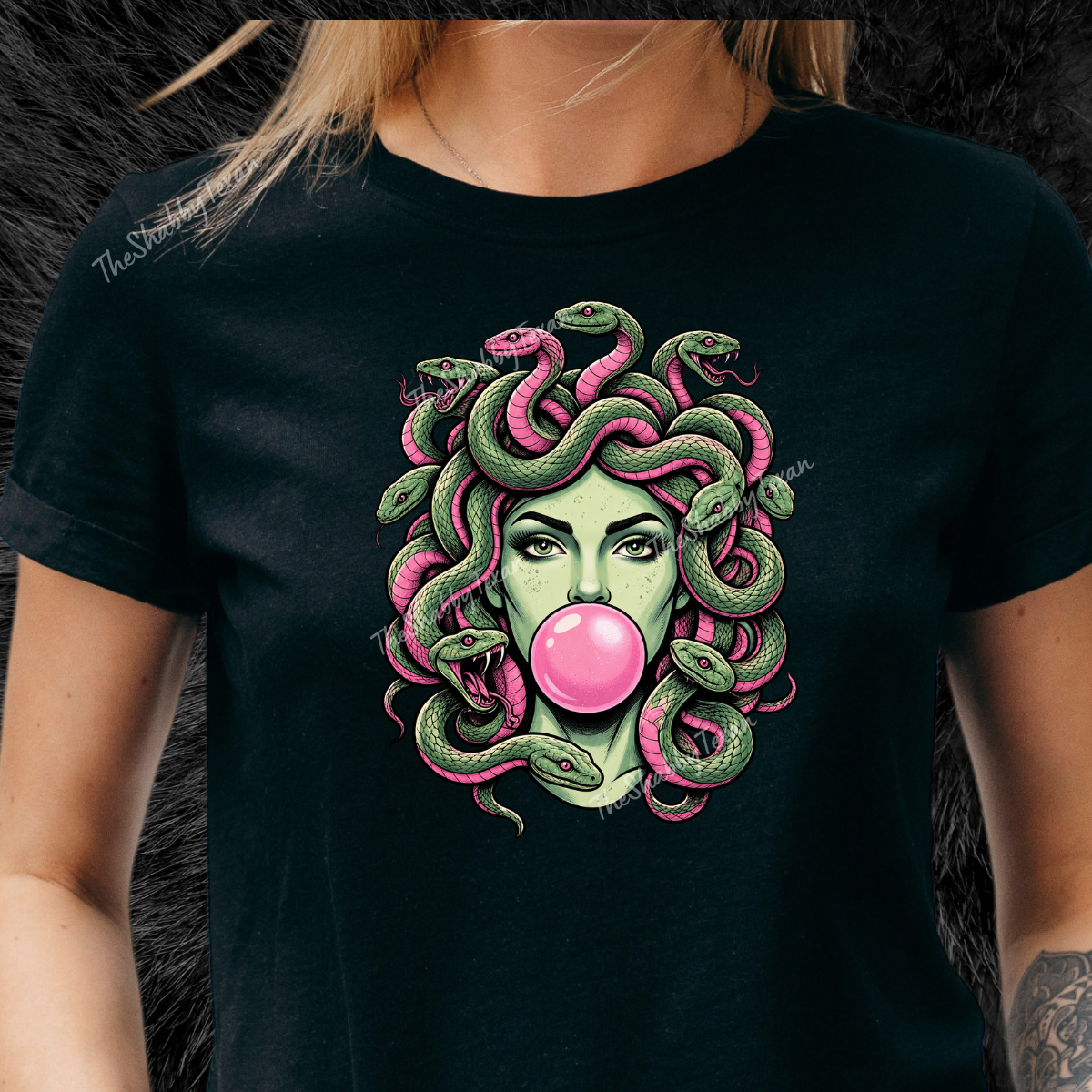 Medusa Bubble Gum DTF Transfer