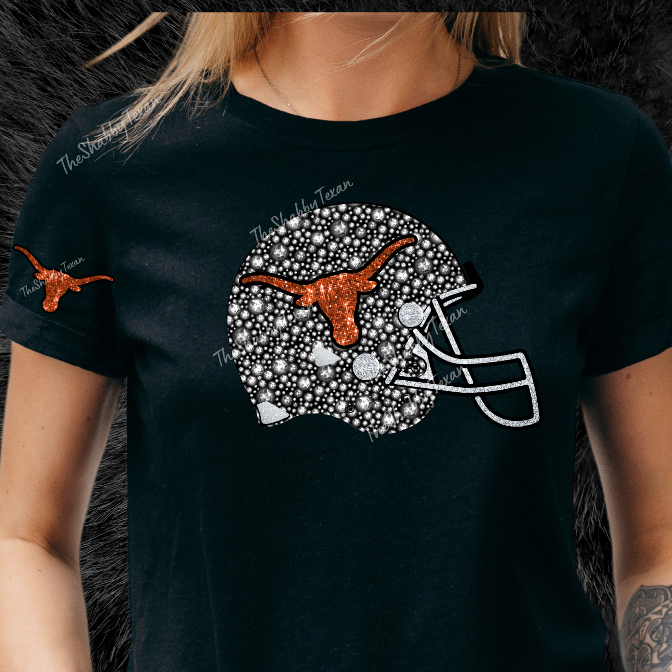Faux Sparkle Texas Longhorns Fans TShirts