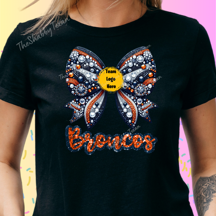 Nationwide Sports Team Sparkle Bow DTF Transfers