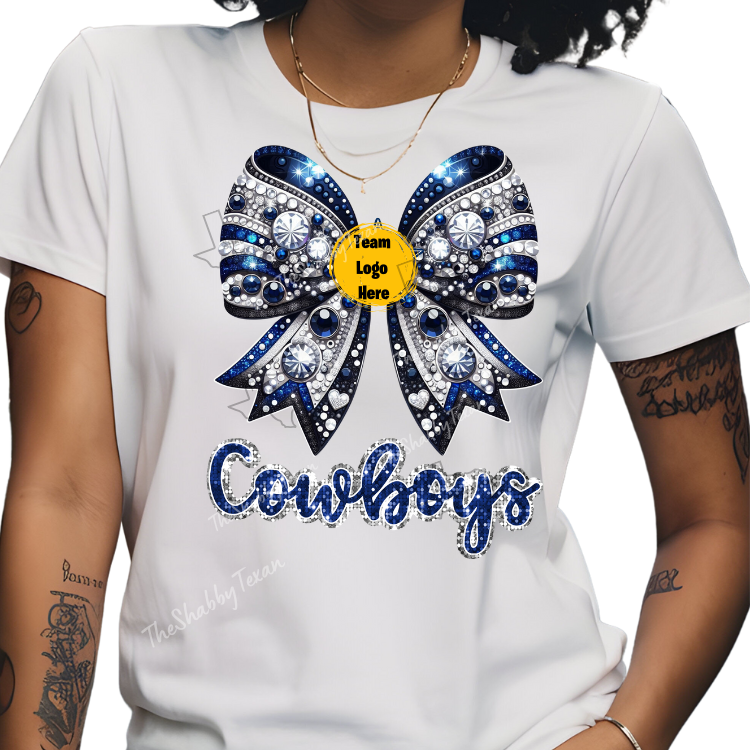 Nationwide Sports Team Sparkle Bow DTF Transfers