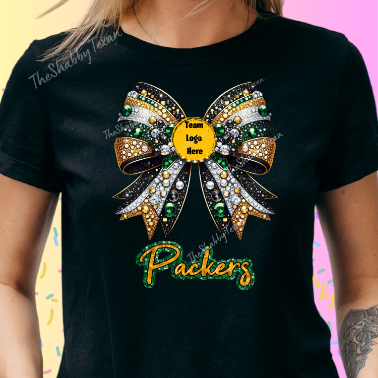 Nationwide Sports Team Sparkle Bow DTF Transfers