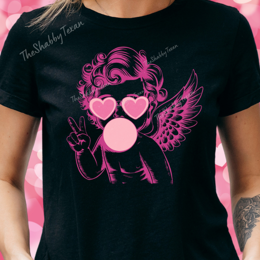 Retro Cupid Blowing Bubble DTF Transfer